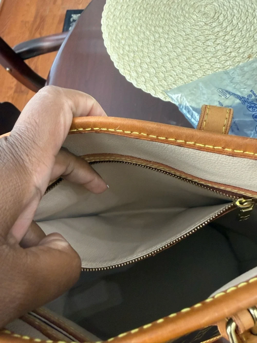 Louis Vuitton Monogram Canvas Mini Bucket Bag in Brown and Tan